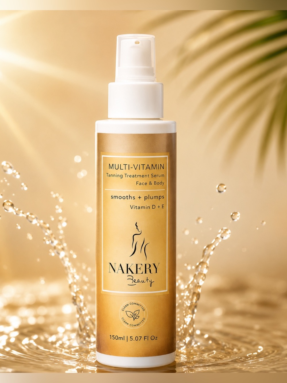 Nakery Beauty Multi-Vitamin Tanning Treatment Serum Face & Body 150ml NEW